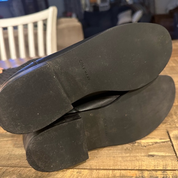 Cole Haan Simona Black Leather and Stretch Riding Boots Size 6.5 - Picture 6 of 8